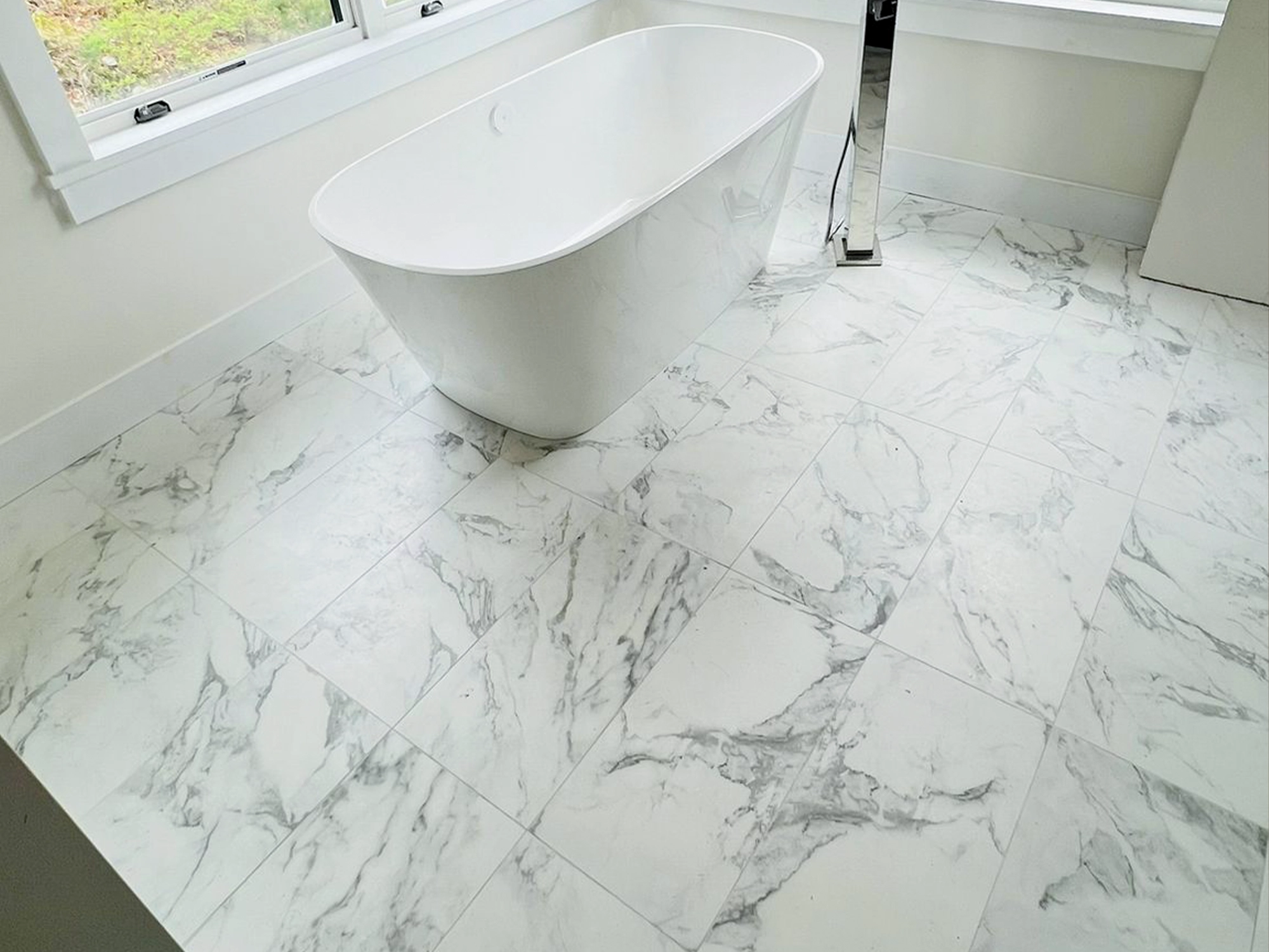 Bathroom With Porcelain Flooring